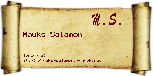 Mauks Salamon névjegykártya